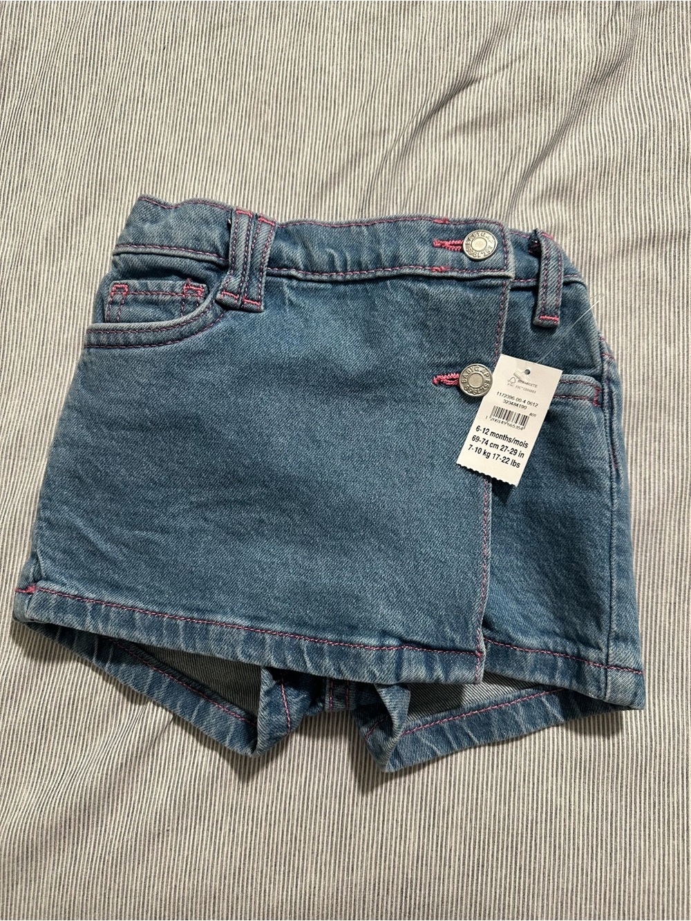 Baby GAP Denim Blue Skort with Pink Stitching